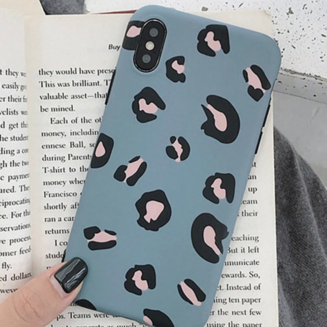 Blue Leopard Print Phone Case