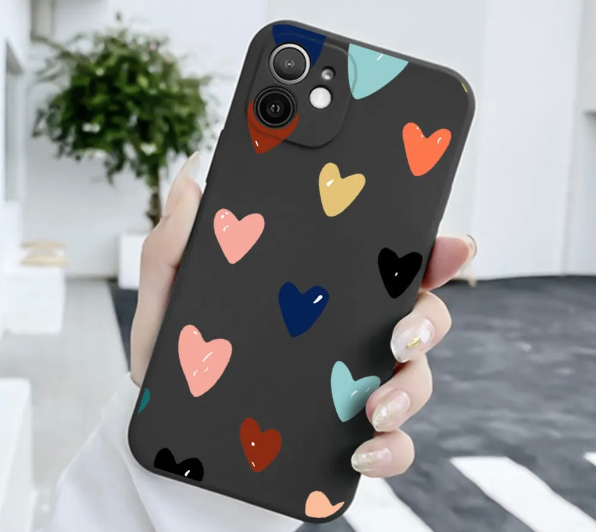 Hearts Phone Case - Black