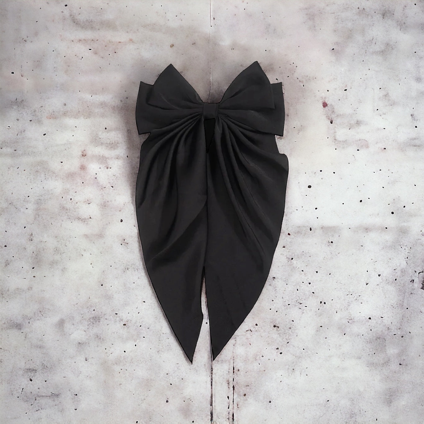 XL Bow Ribbon Hair Clip - Black