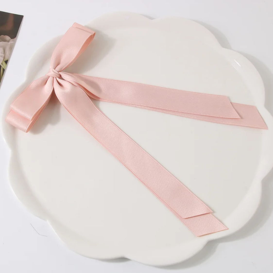 Pink Ribbon Bow Hair Clip