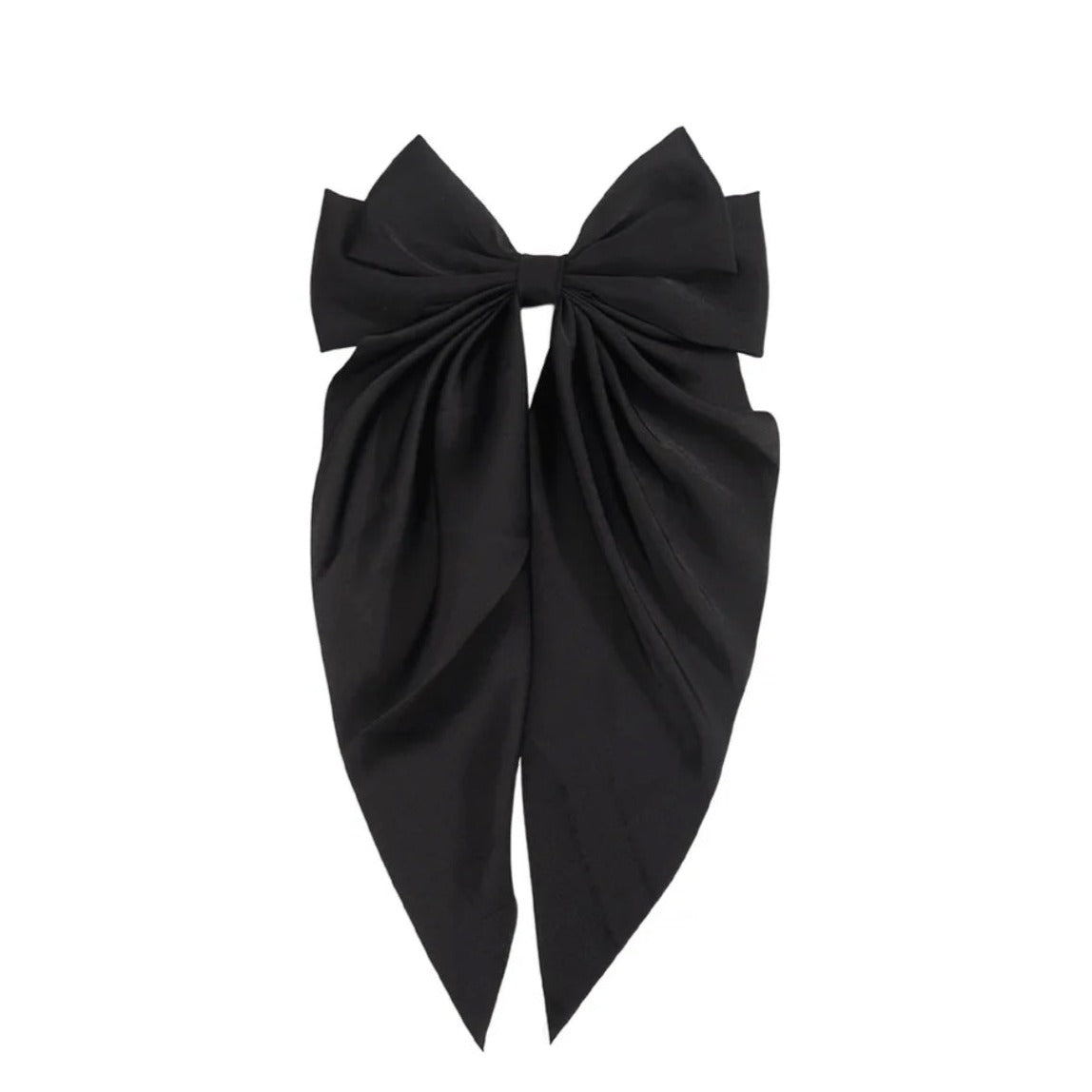 black xl bow ribbon hair clip