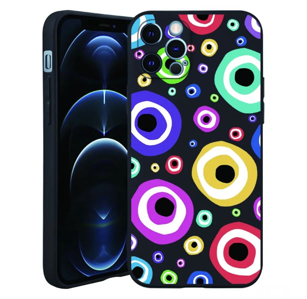 Multicolour Evil Eye Phone Case - Black