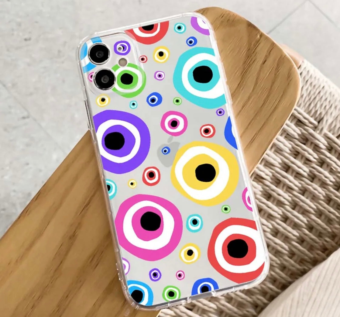 Multicolour Evil Eye Phone Case - Clear