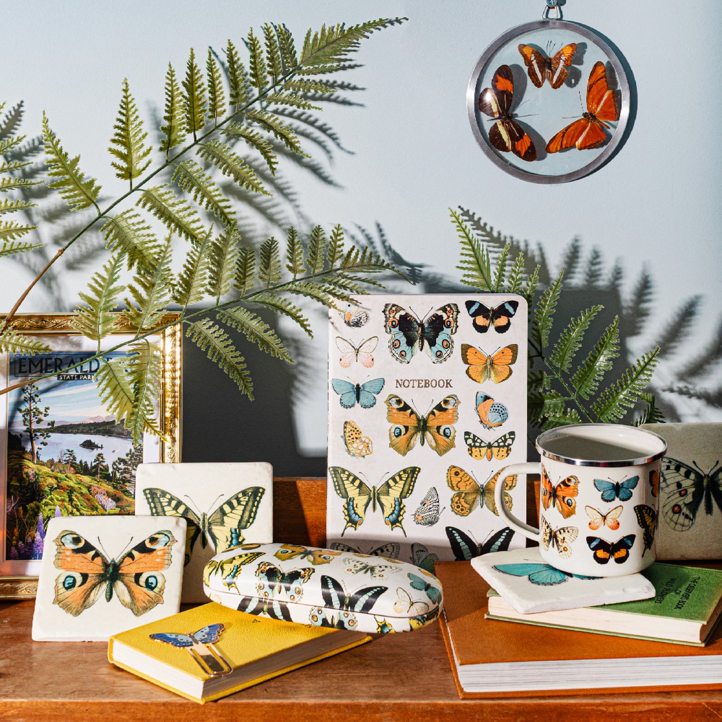 Vintage Butterfly Enamel Mug