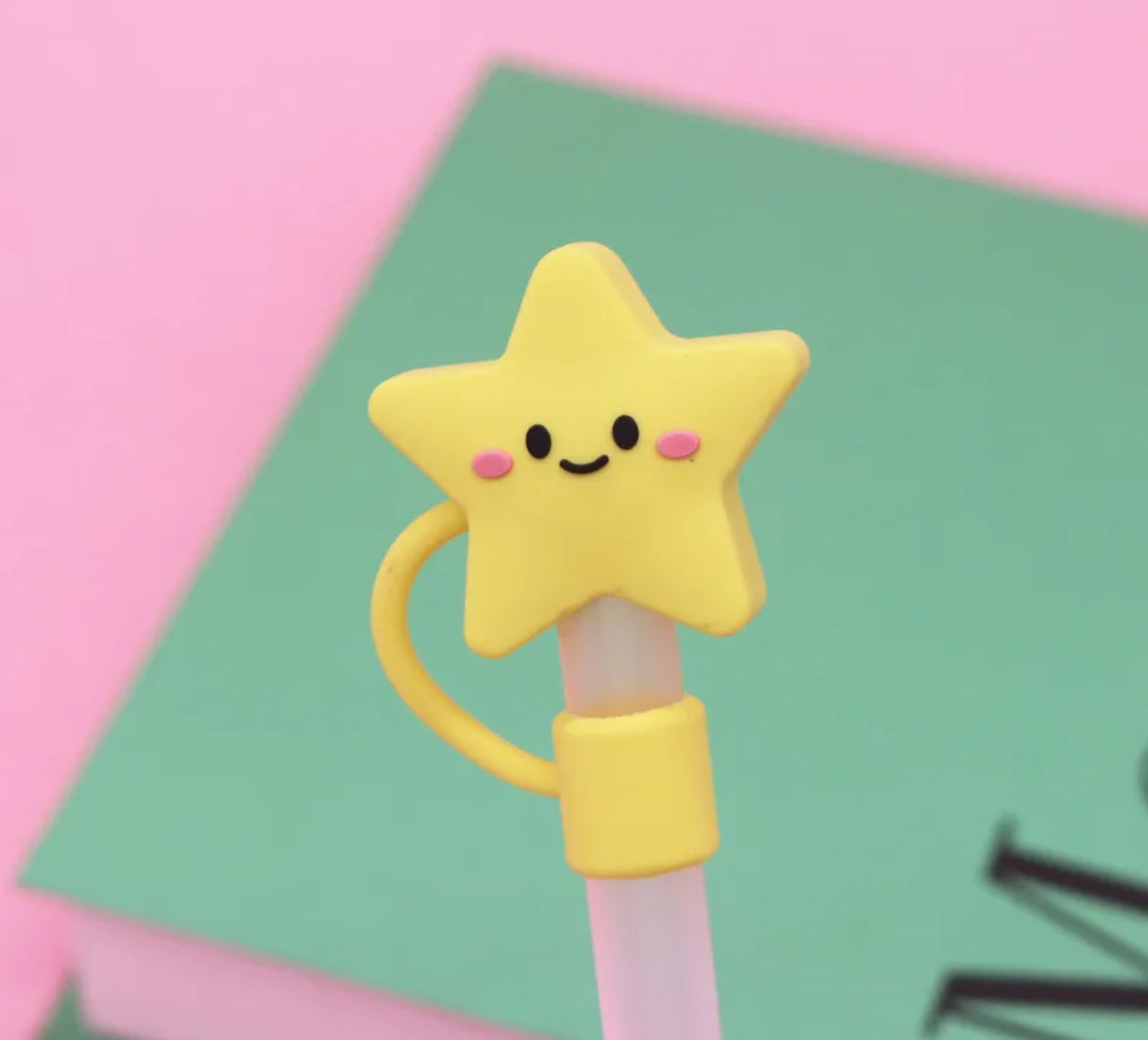 Yellow Star Straw Cover