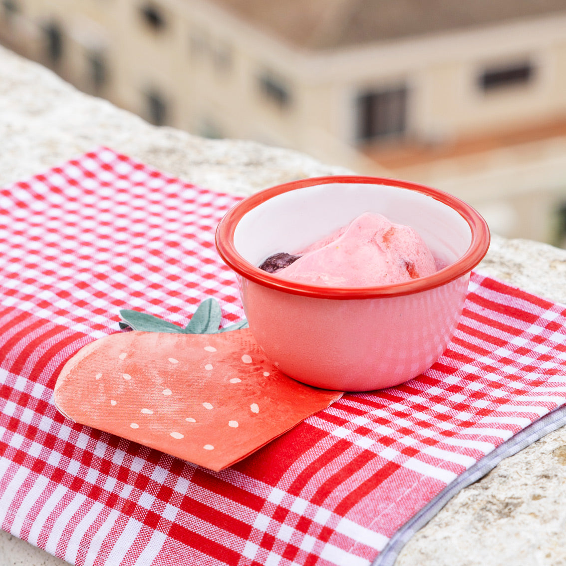 Red Gingham Fabric Napkins/Tea Towels - 2 Pack