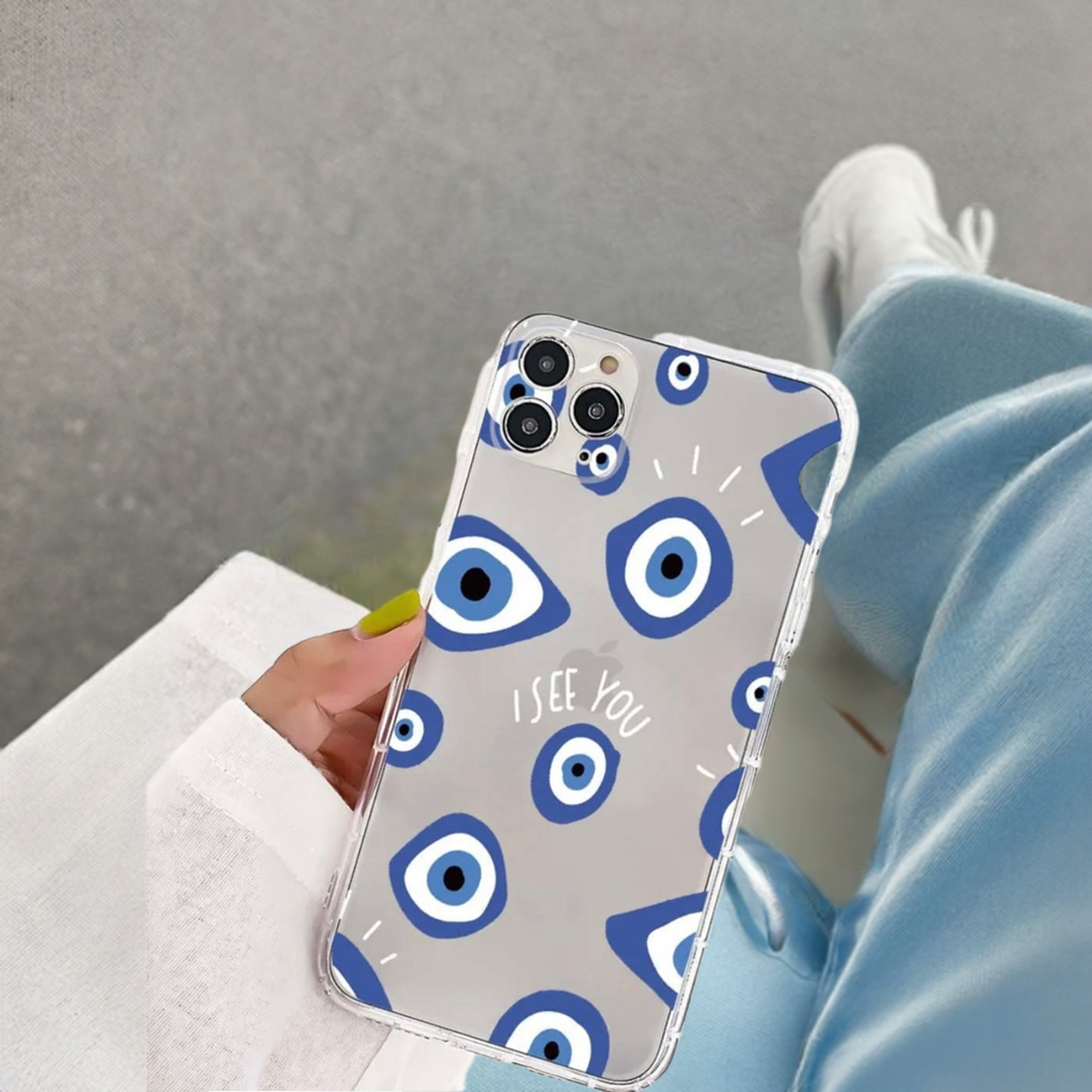 'I See You' Evil Eye Phone Case - Clear