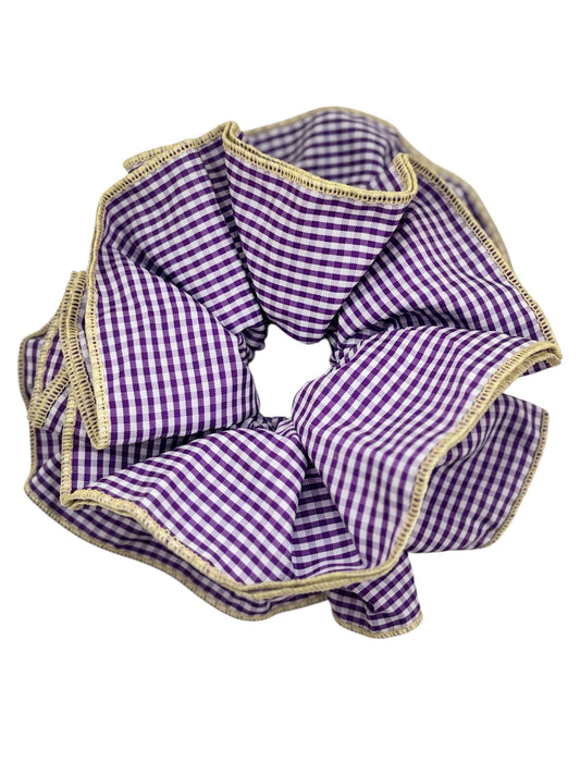 Oversize XL Purple Gingham Scrunchie