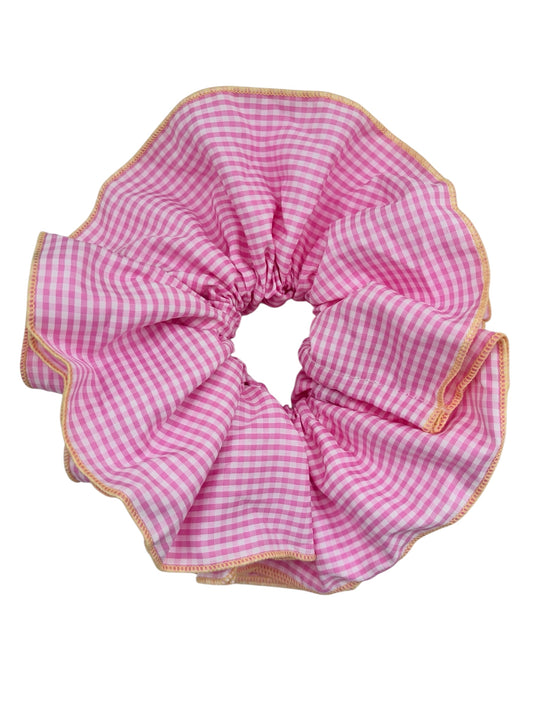 Oversize XL Pink Gingham Scrunchie