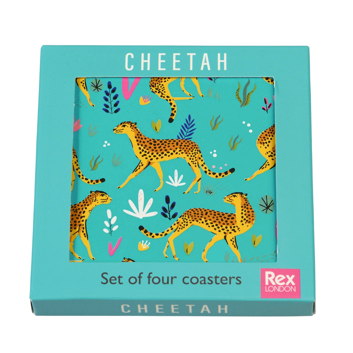 Cheetah Print Drink Coasters - Set of 4