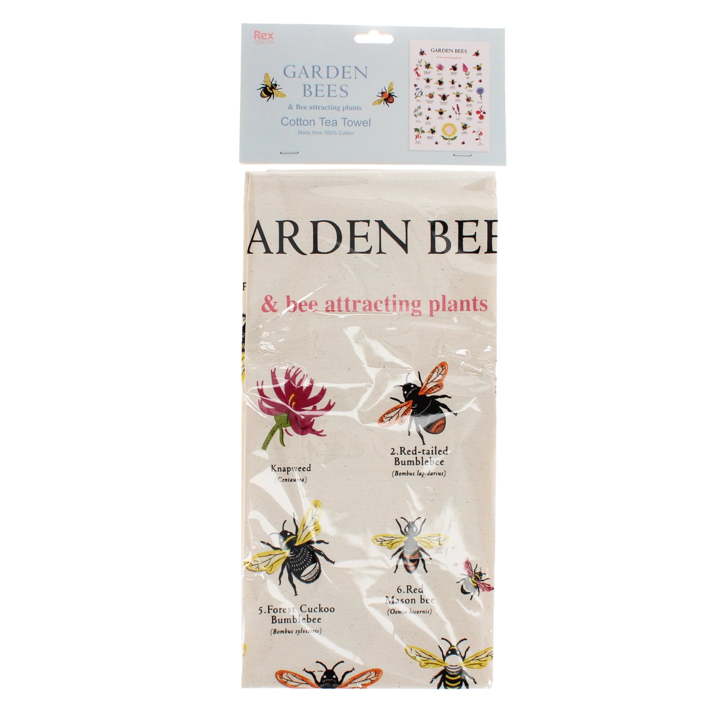 Garden Bees Cotton Tea Towel