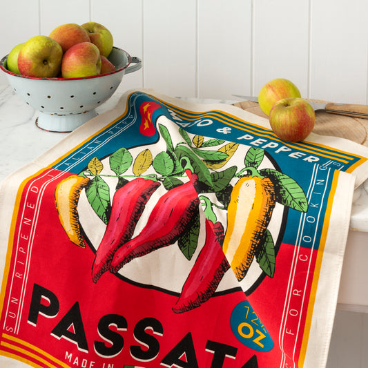 Vintage Passata Cotton Tea Towel