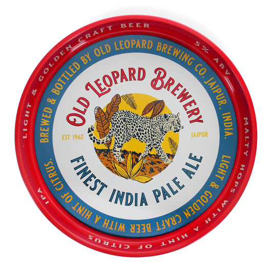 Old Leopard Brewery Round Metal Serving Tray