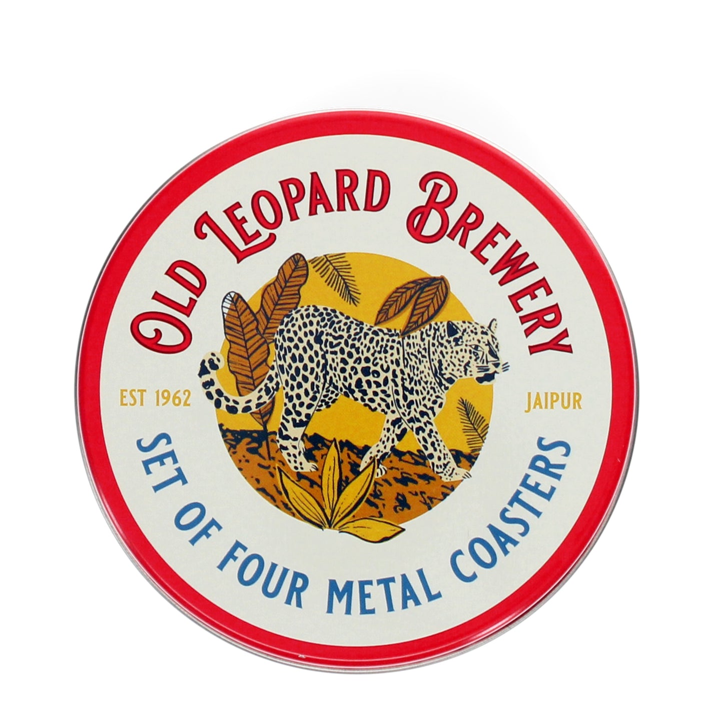 Old Leopard Brewery Metal Coasters - Set of 4