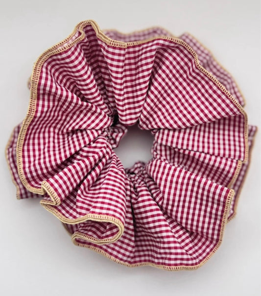 Oversize XL Red Gingham Scrunchie