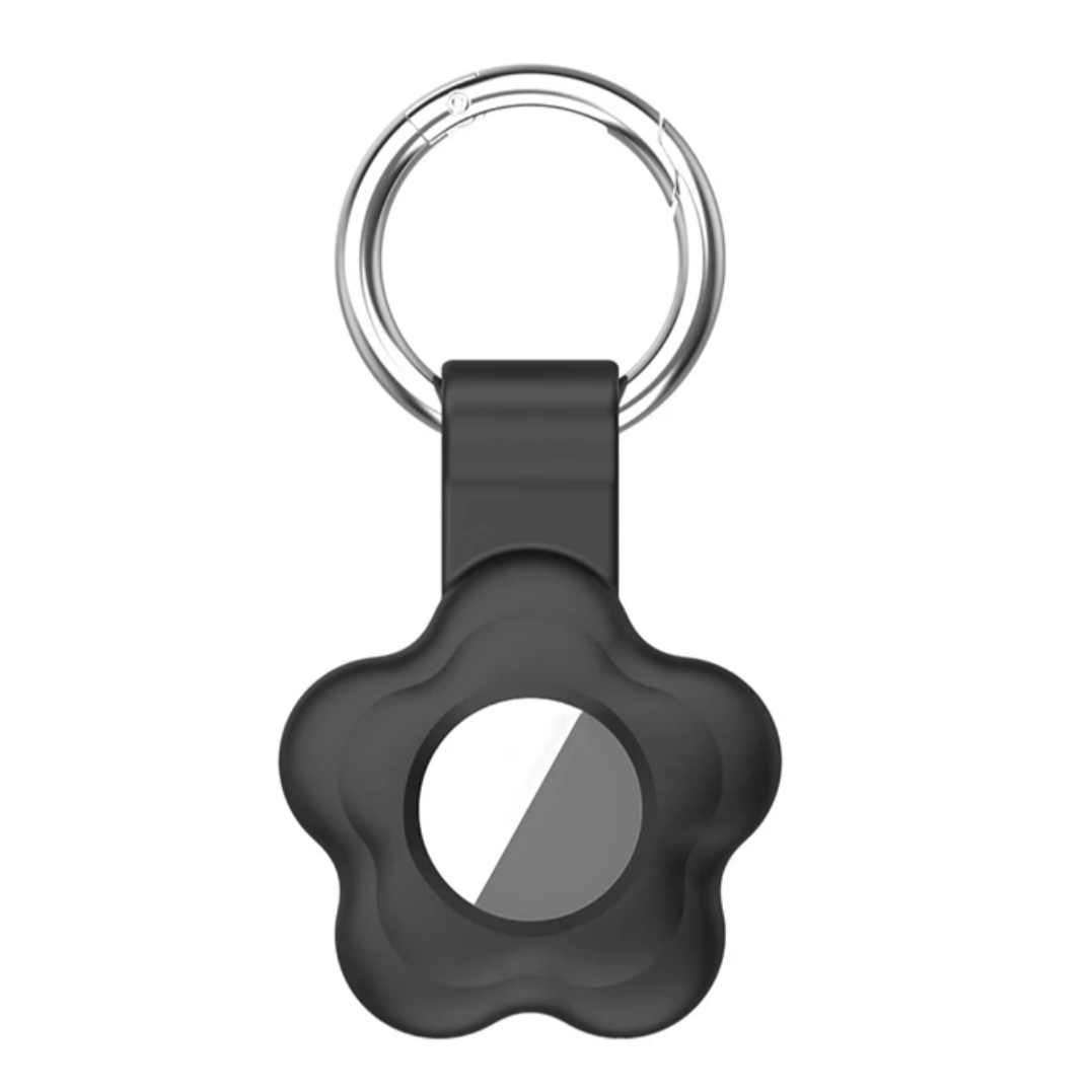 Black Flower AirTag Case