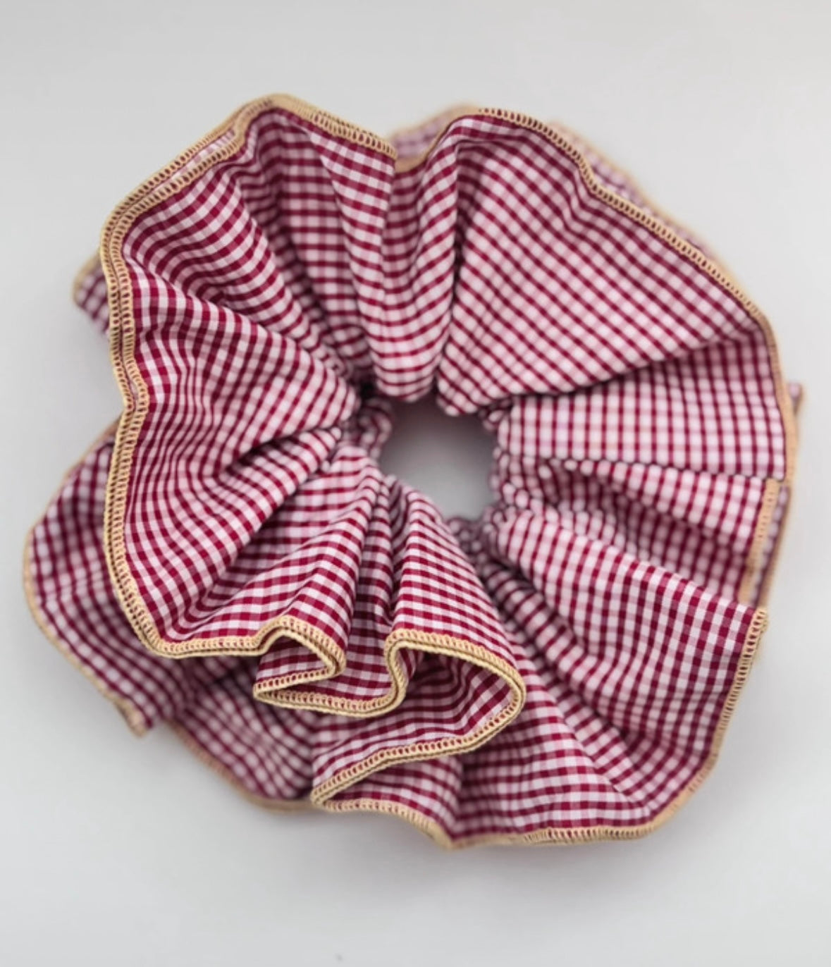Oversize XL Red Gingham Scrunchie