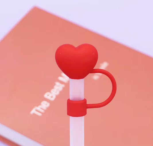 Red Heart Straw Cover