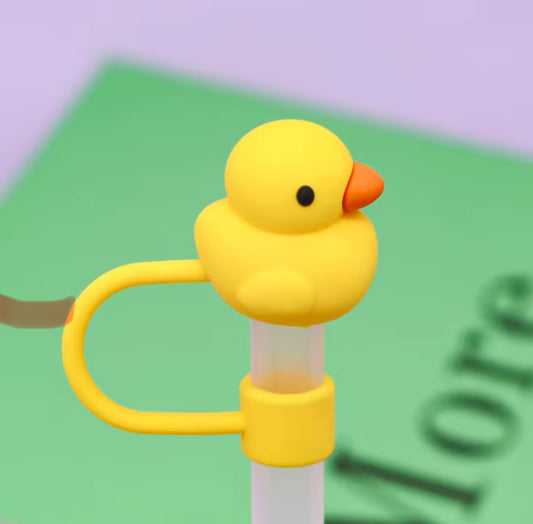 Yellow Duckling Straw Cover