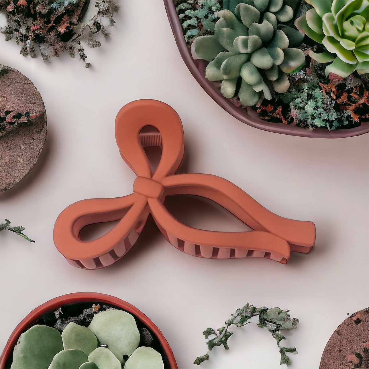 Bow Claw Clip - Terracotta