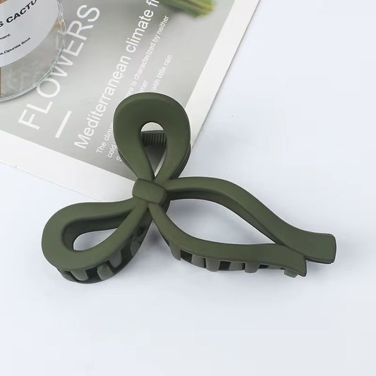 Bow Claw Clip - Matt Khaki Green
