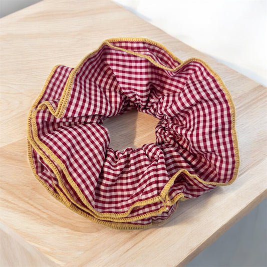 Large Red Gingham Scrunchie
