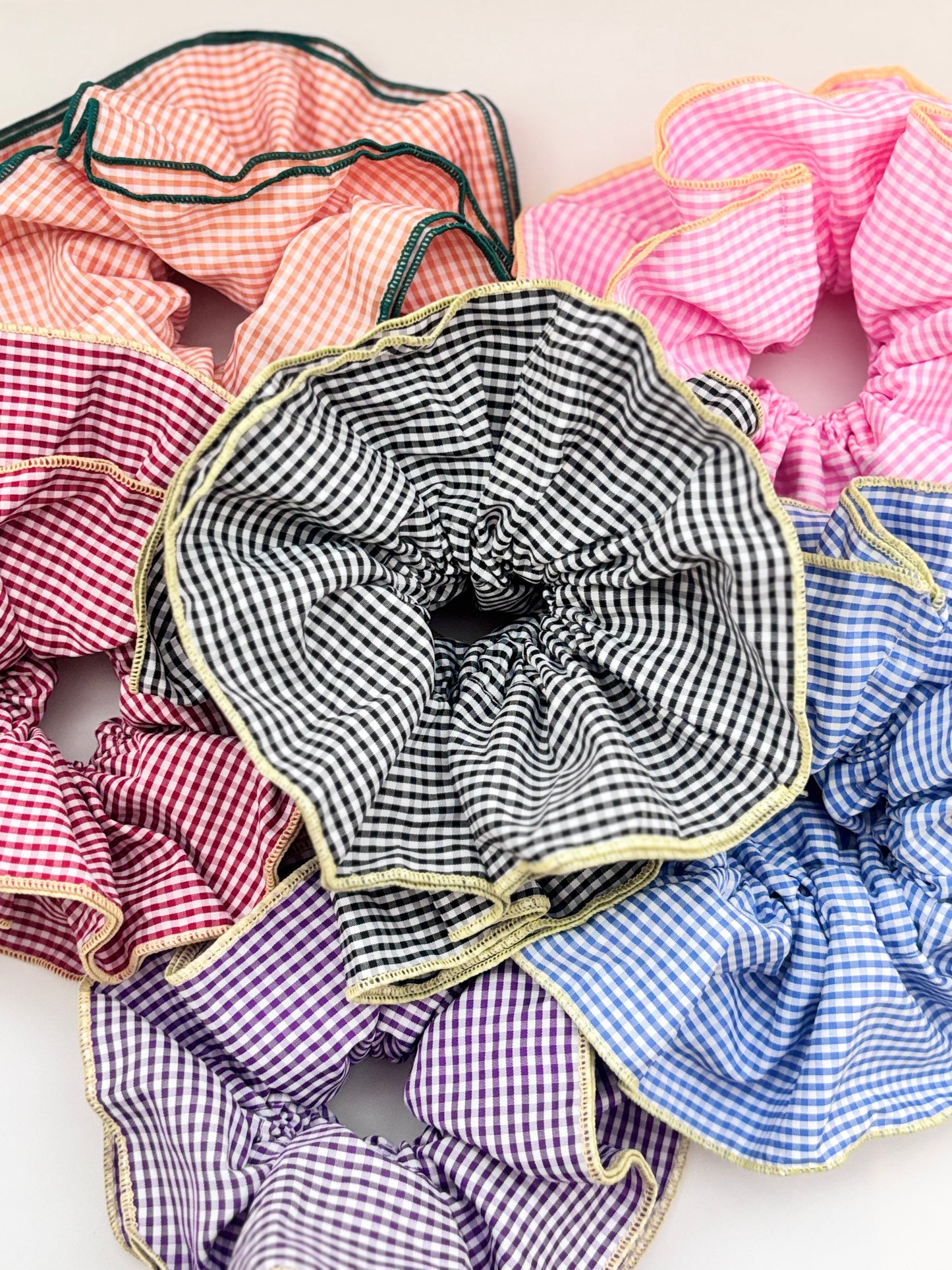 Oversize XL Black Gingham Scrunchie