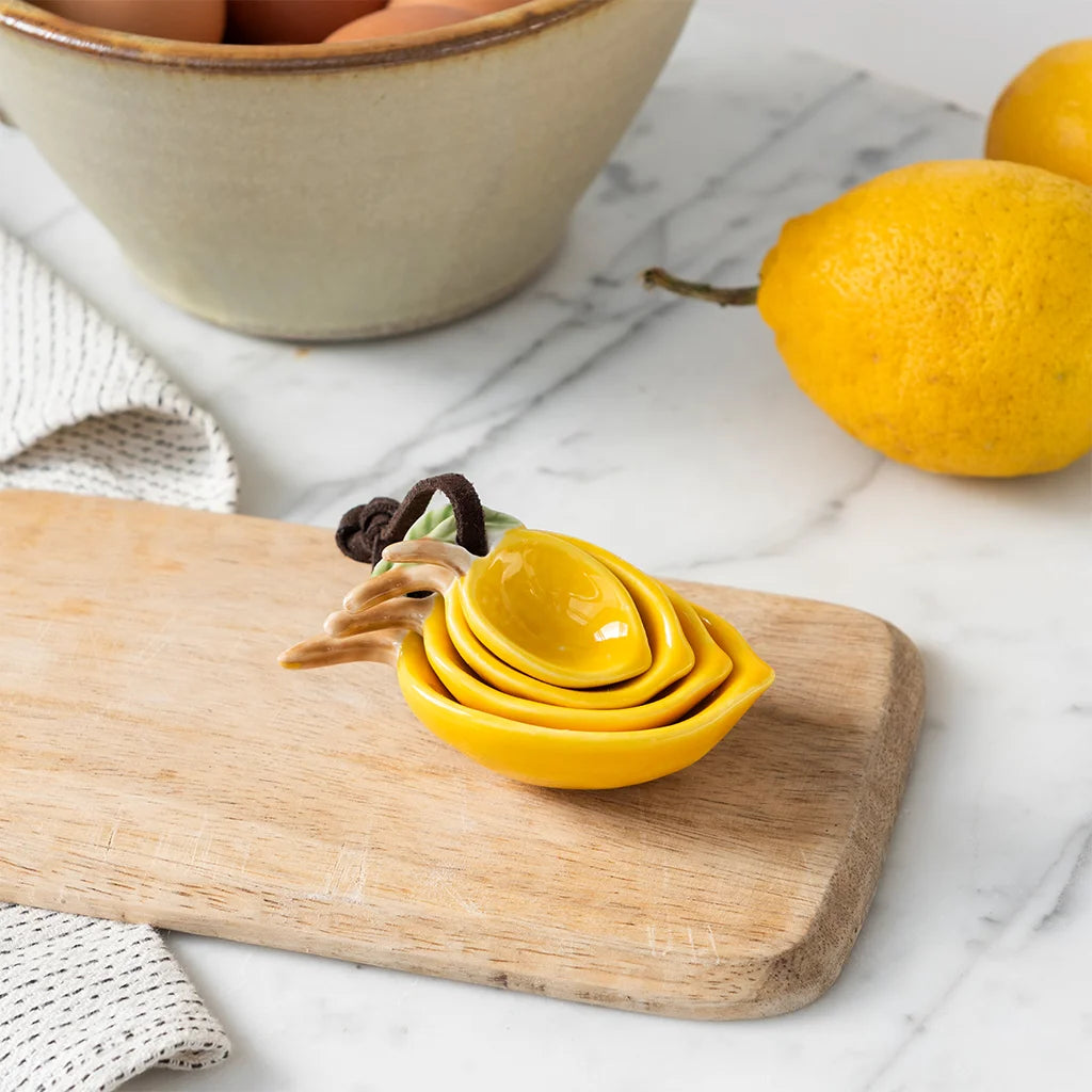 Lemon Ceramic Measuring Spoons - Set of 4