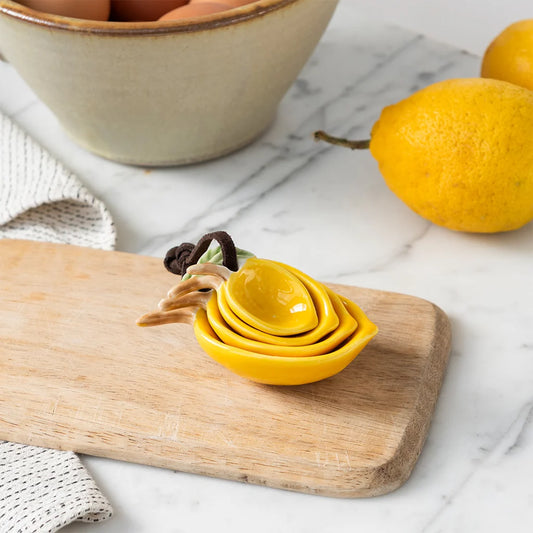 Lemon Ceramic Measuring Spoons - Set of 4