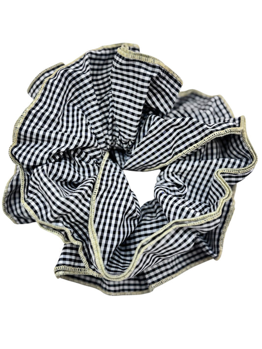 Oversize XL Black Gingham Scrunchie
