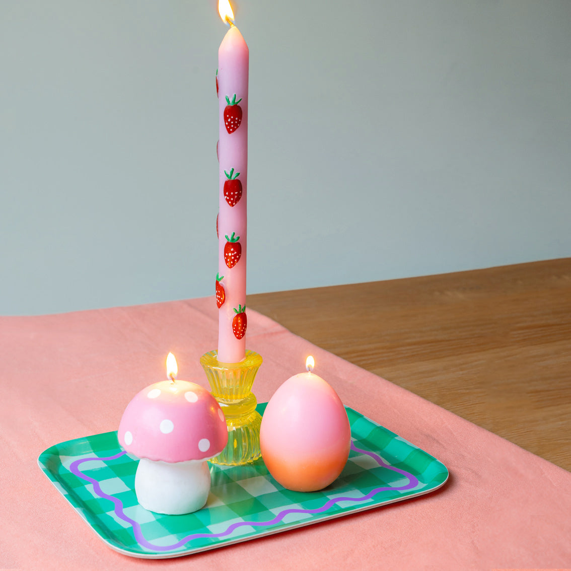 Statement Strawberry Dinner Candles