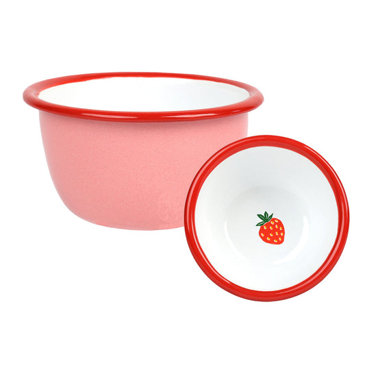 Strawberry Pink Enamel Bowl