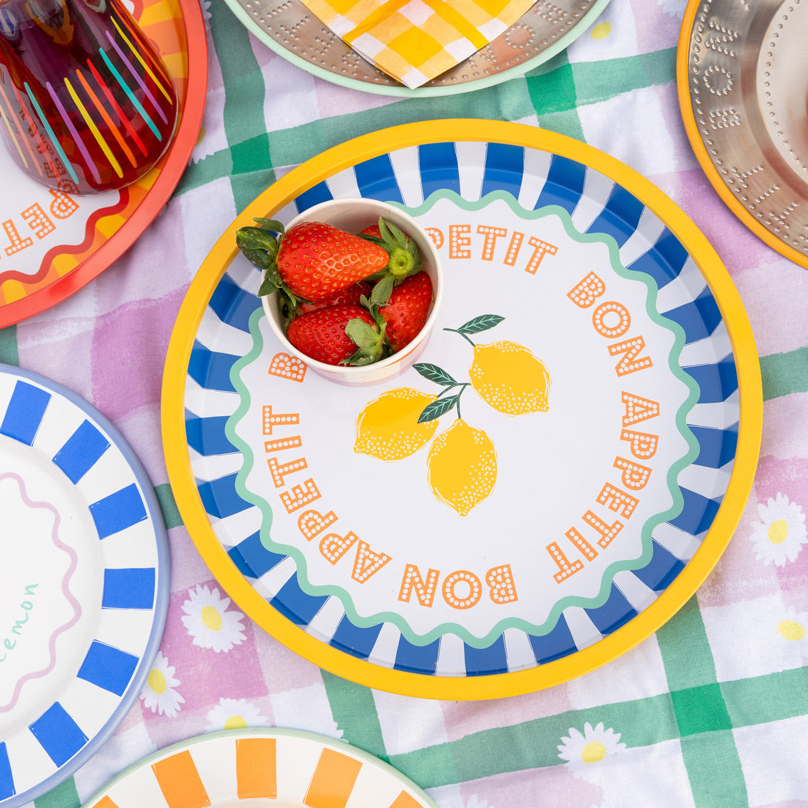 Bon Appetit Lemon Tin Tray - 31cm