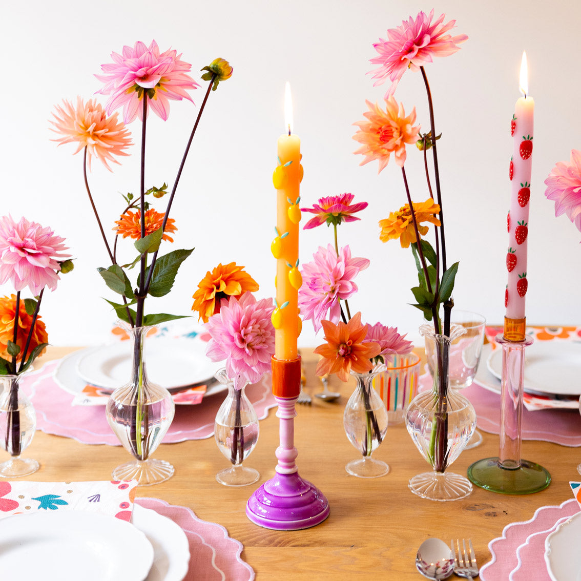 Statement Strawberry Dinner Candles