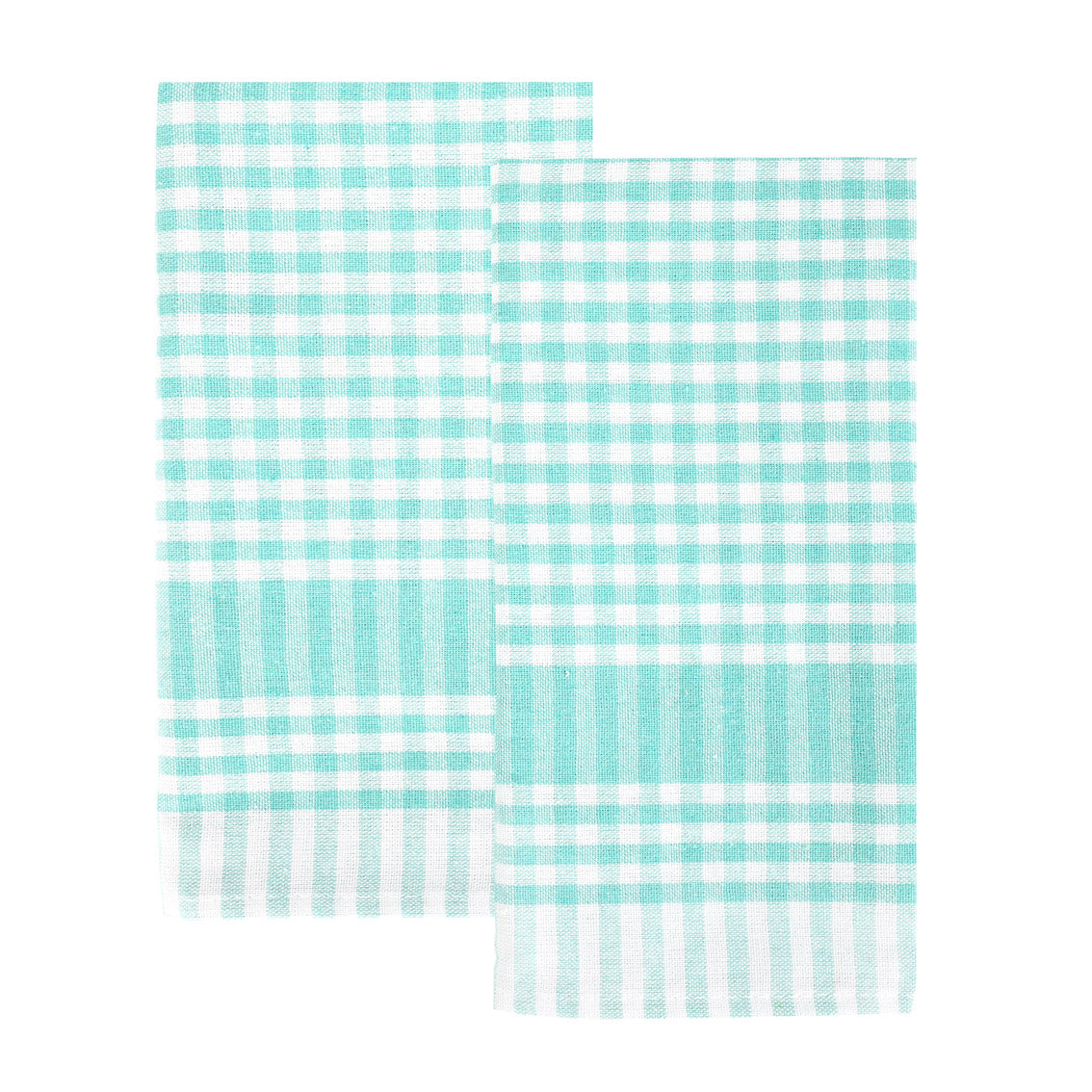 Mint Green Gingham Fabric Napkins/Tea Towels - 2 Pack