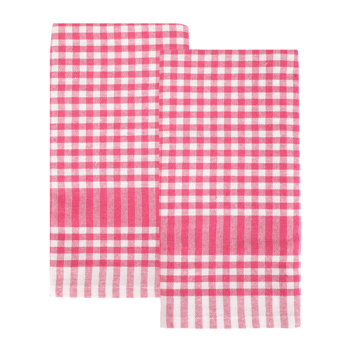 Pink Gingham Fabric Napkins/Tea Towels - 2 Pack
