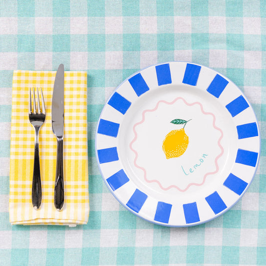 Yellow & White Gingham Napkins/Tea Towels - 2 Pack
