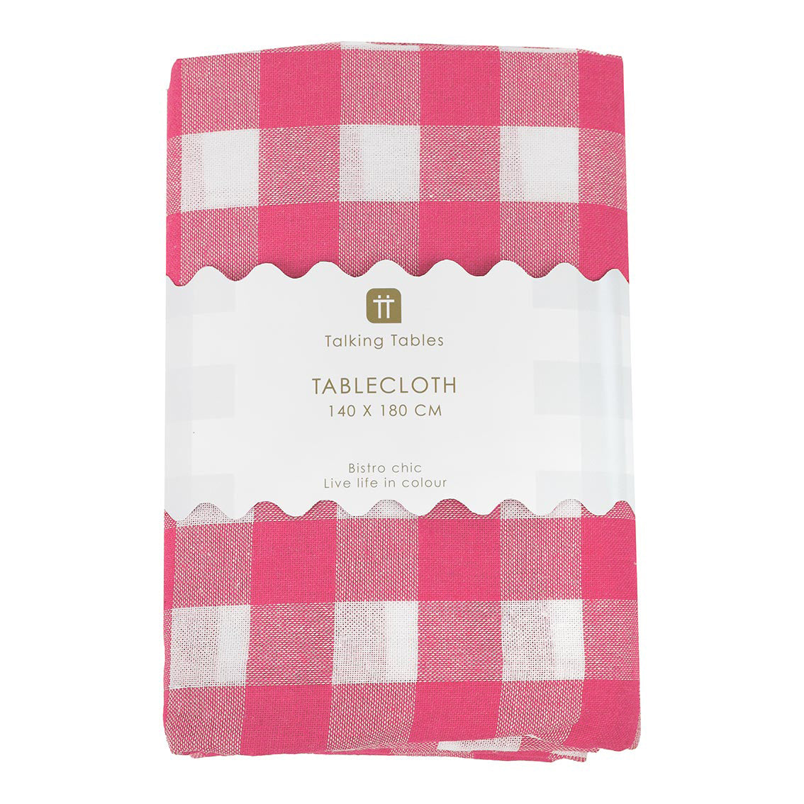 Pink Gingham Fabric Tablecloth