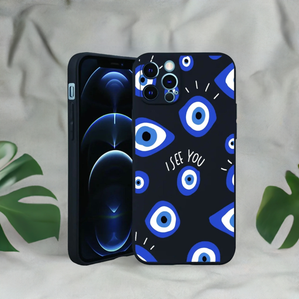 'I See You' Evil Eye Phone Case - Black